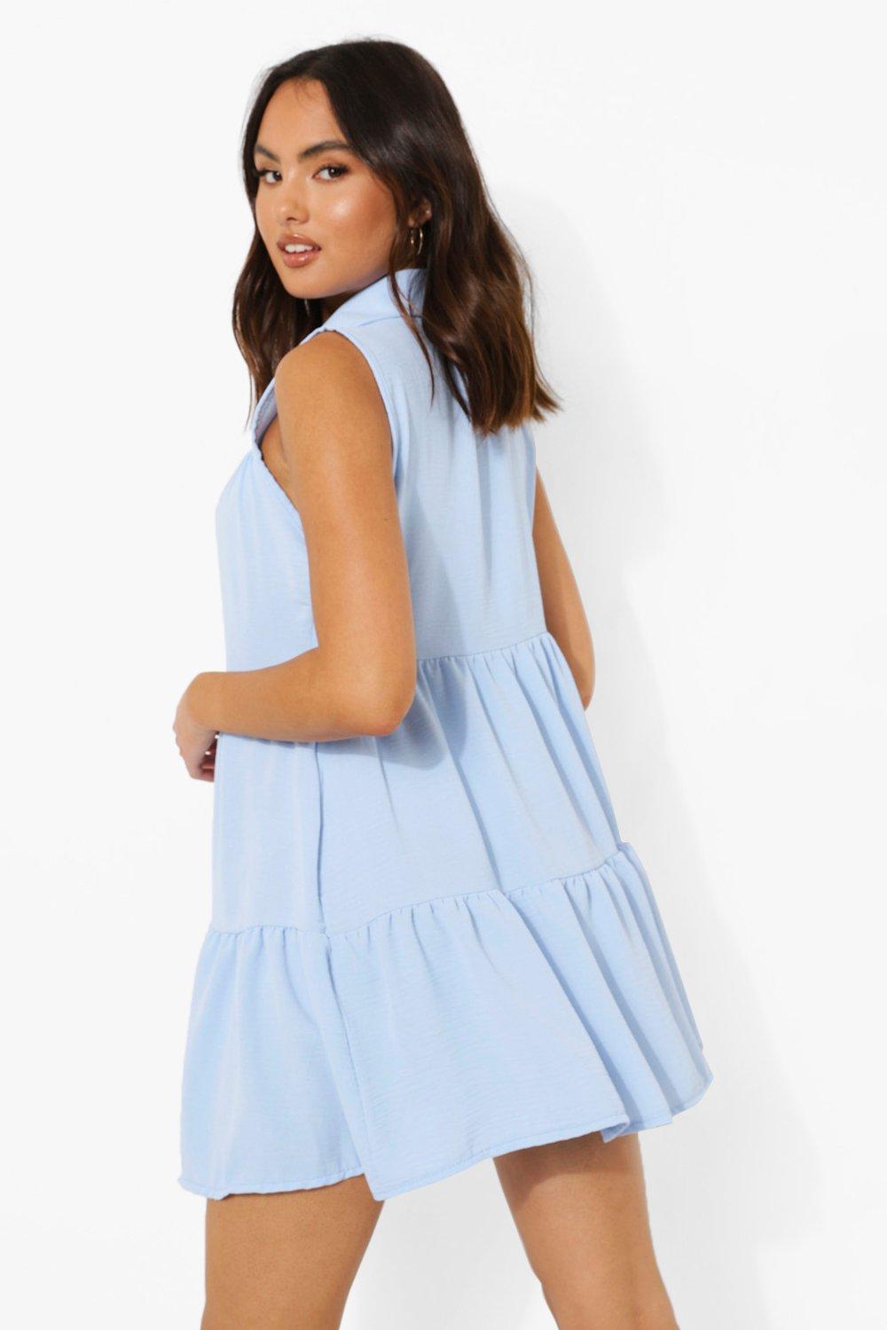 Powder blue shirt dress cheap